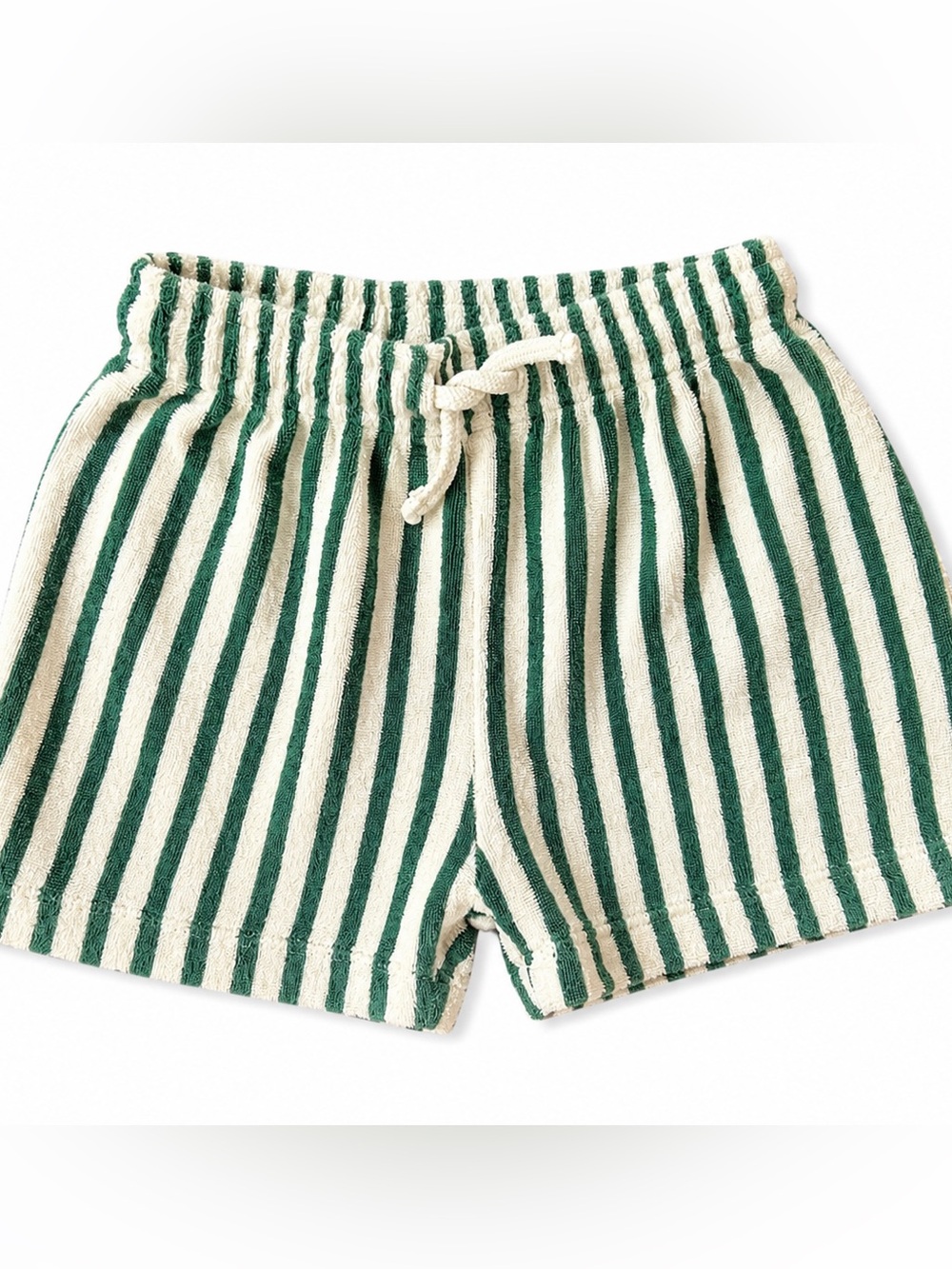 Zara Baby Green Cream Striped Terry Cloth Shorts 18M 86cm